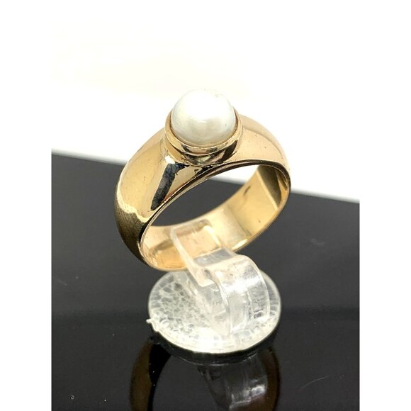Pearl Cocktail Ring 14k Yellow Gold Estate Jewelry Women's Size 7.25 - Picture 3 of 14